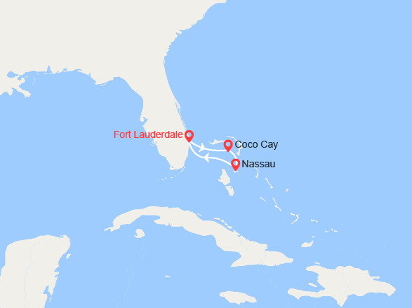 itinéraire croisière Caraïbes et Antilles : CocoCay et Nassau au départ de la Floride