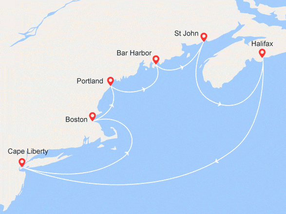 itinéraire croisière Amérique du Nord : Côte Est Américaine et Canada