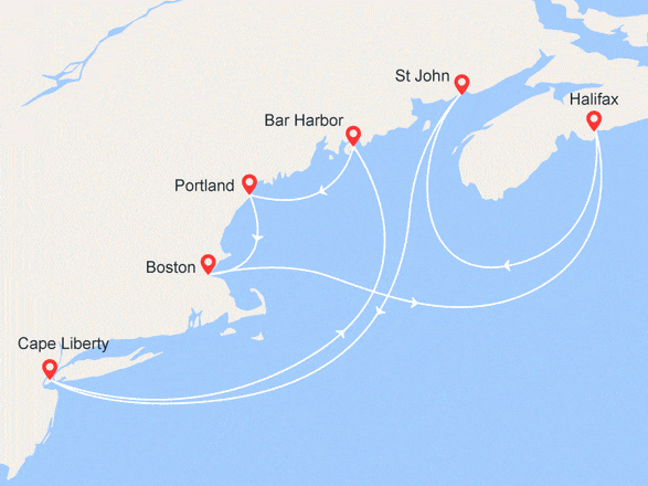 itinéraire croisière Amérique du Nord : Côte-Est Américaine et Canada