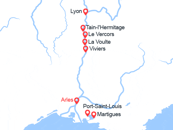 itinéraire croisière Rhône Saône : Couleurs provençales (ASA_RHOPP)