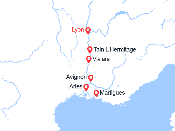 itinéraire croisière Rhône Saône : Couleurs provençales (LMX_PP)