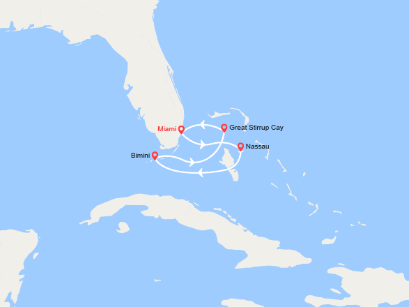 itinéraire croisière Caraïbes et Antilles : Cozumel, Great Stirrup Cay