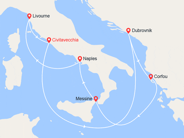 itinéraire croisière Méditerranée : Croatie, Grèce, Italie
