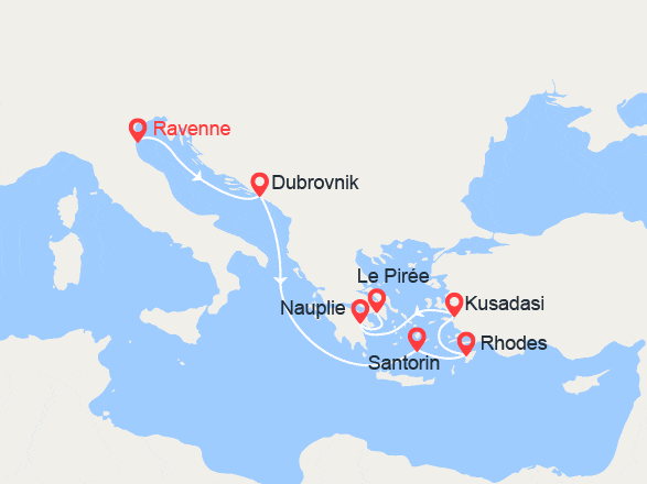 itinéraire croisière Méditerranée : Croatie, Grèce, Turquie
