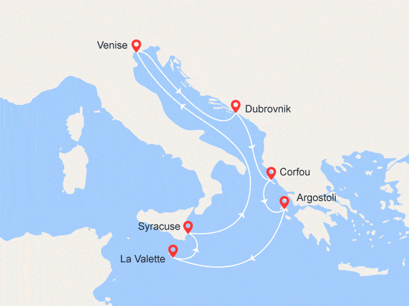 itinéraire croisière Iles grecques - Iles grecques : Croatie, Iles grecques, Malte, Italie