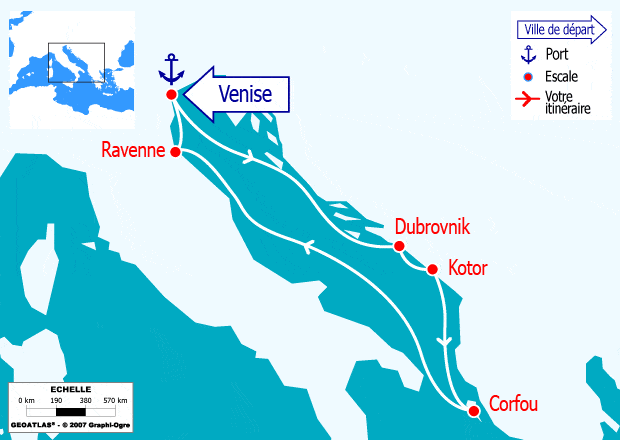 itinéraire croisière Croatie/Adriatique - Croatie/Adriatique : Croatie, Monténégro, Corfou