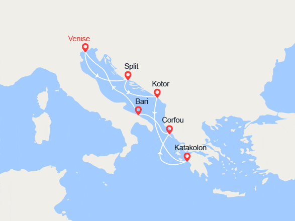 itinéraire croisière Croatie/Adriatique : Croatie, Monténégro, Grèce