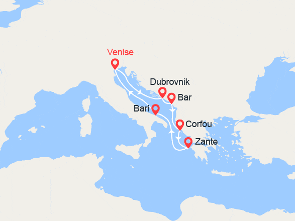 itinéraire croisière Croatie/Adriatique : Croatie, Monténégro, Iles grecques, Italie (4)
