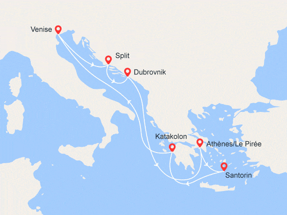 itinéraire croisière Iles grecques : Croatie et Iles Grecques