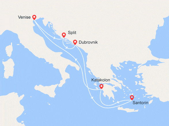 itinéraire croisière Iles grecques : Croatie et Iles Grecques