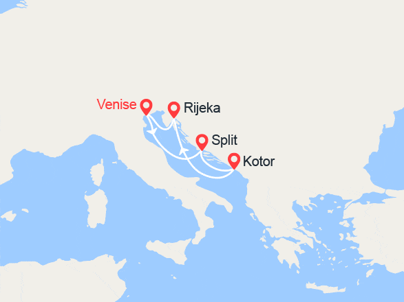itinéraire croisière Croatie/Adriatique : Croatie et Monténégro