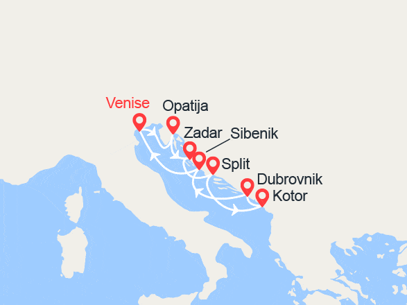 itinéraire croisière Croatie/Adriatique : Croatie et Monténégro : Zadar, Kotor