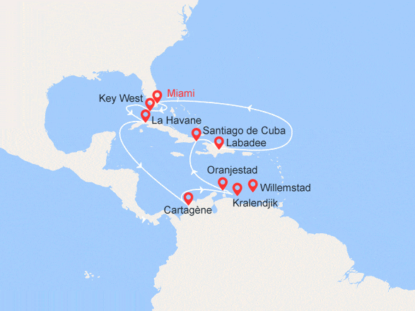 itinéraire croisière Caraïbes et Antilles - Cuba : Cuba & les Caraibes
