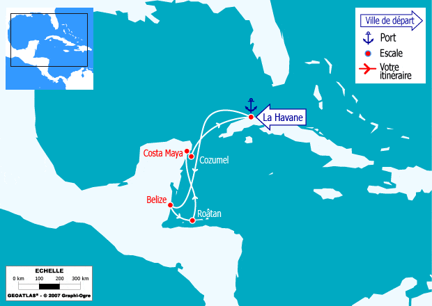 itinéraire croisière Cuba : Cuba, Belize, Honduras, Mexique