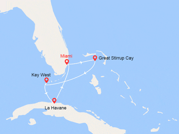 itinéraire croisière Caraïbes et Antilles - Cuba : Cuba et Bahamas
