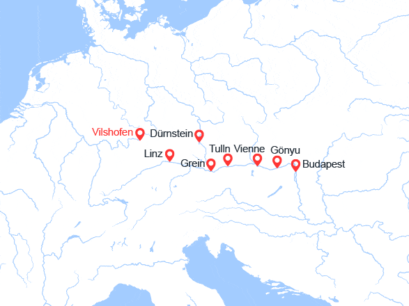 itin&eacute;raire croisi&egrave;re Danube : Danube : Allemagne, Autriche, Hongrie 