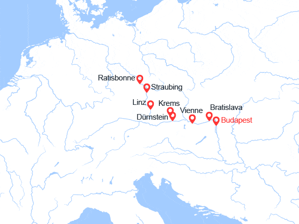 itin&eacute;raire croisi&egrave;re Danube : Danube : Budapest à Regensburg 
