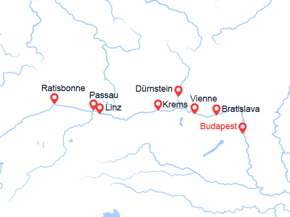 itin&eacute;raire croisi&egrave;re Danube : Danube : Hongrie, Slovaquie, Autriche, Allemagne 