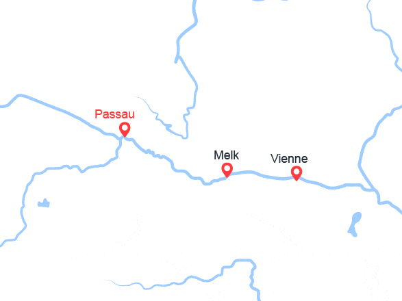 itinéraire croisière Danube : Danube: Vienne, Melk au départ de Passau
