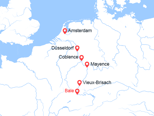 itinéraire croisière Rhin et ses affluents : De Bâle à Amsterdam: les trésors d'un fleuve mythique (BEA_PP)