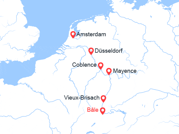 itinéraire croisière Rhin et ses affluents : De Bâle à Amsterdam: les trésors d'un fleuve mythique, le Rhin (ASA_RHIPP)
