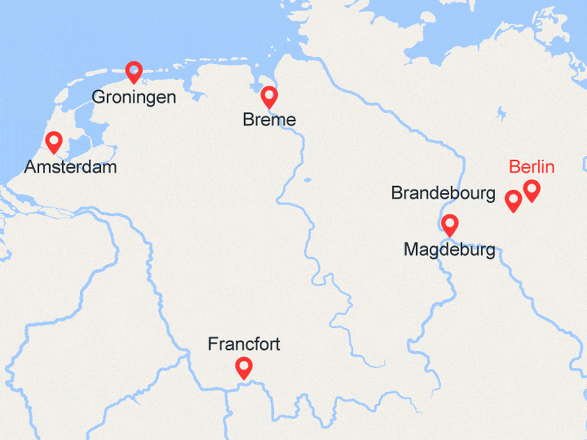 itinéraire croisière Elbe Weser Isar Oder - Elbe Weser Isar Oder : De Berlin à Amsterdam (BMA_PP) 