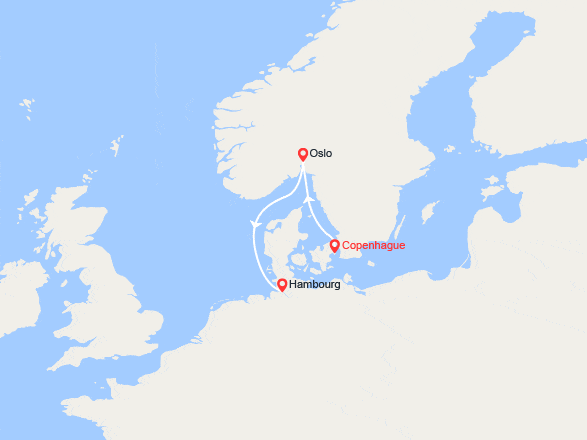 itinéraire croisière Europe du Nord : De Copenhague à Hambourg