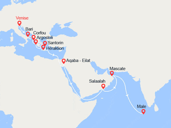 itinéraire croisière Océan Indien : De la Lagune aux plages de sable fin