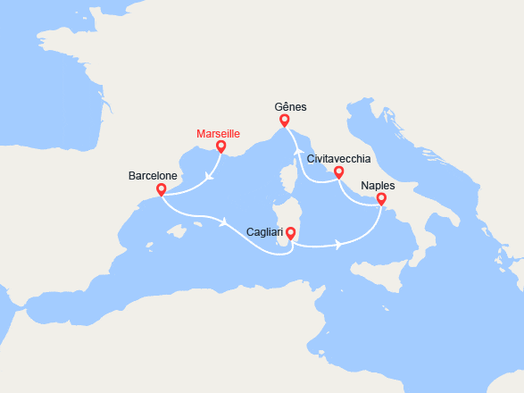 itinéraire croisière Méditerranée Occidentale : De Marseille à Gênes