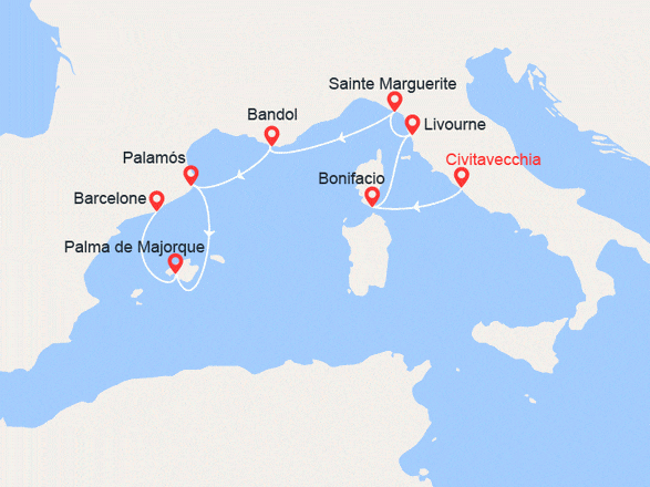 itinéraire croisière Iles Baléares - Iles Baléares : De Rome à Barcelone : Corse,Toscane, Catalogne, Majorque...