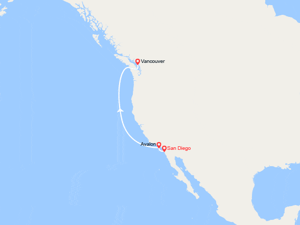 itinéraire croisière Amérique du Nord : De San Diego à Vancouver