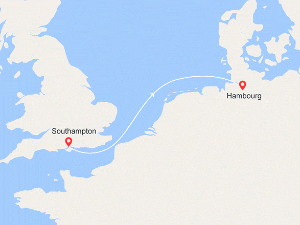 itinéraire croisière Europe du Nord : De Southampton à Hambourg