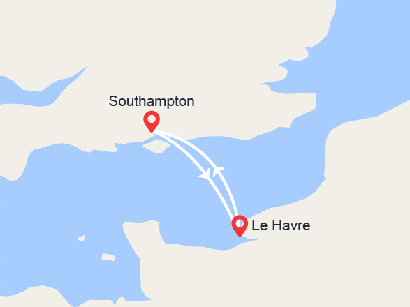 itinéraire croisière Europe du Nord : De Southampton au Havre