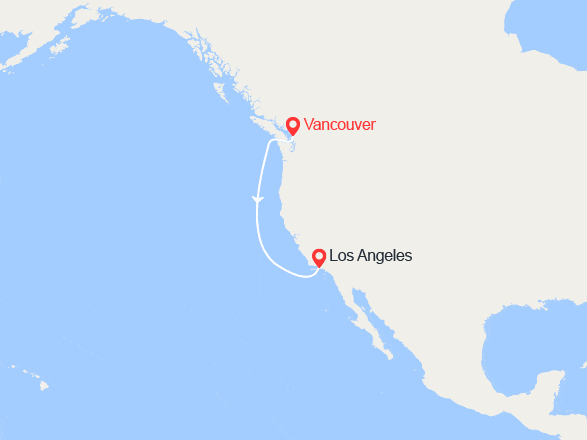 itin&eacute;raire croisi&egrave;re Amérique du Nord : De Vancouver à Los Angeles 