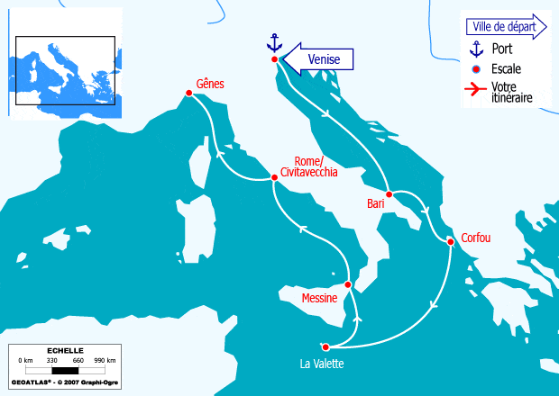 itinéraire croisière Iles grecques : De Venise à Ancône : Croatie, Santorin, Albanie