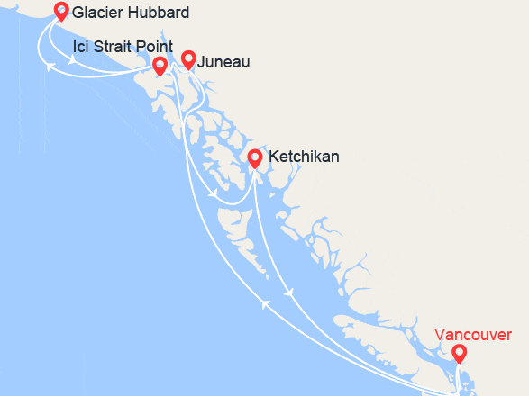 itinéraire croisière Alaska - Alaska : Découverte Alaska (A)