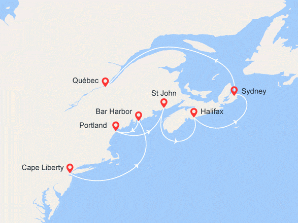 itinéraire croisière Amérique du Nord : Découverte de la Côte Est Américaine