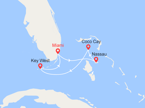 itinéraire croisière Caraïbes et Antilles : Découverte des Bahamas