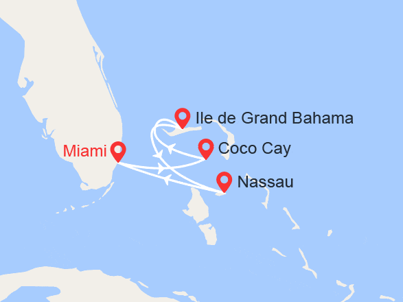 itinéraire croisière Caraïbes et Antilles : Découverte des Bahamas