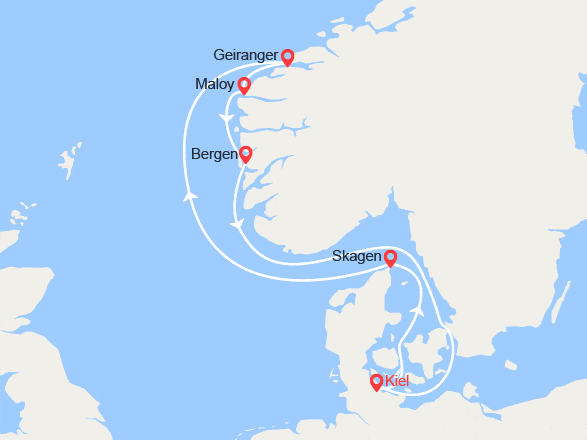 itinéraire croisière Europe du Nord : Des destinations de rêve sur la côte ouest de la Norvège