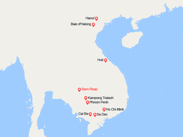 itinéraire croisière Mékong : Des Temples d'Angkor au Delta du Mékong, les villes impériales, Hanoï et la Baie d'Along (1R9_PP)