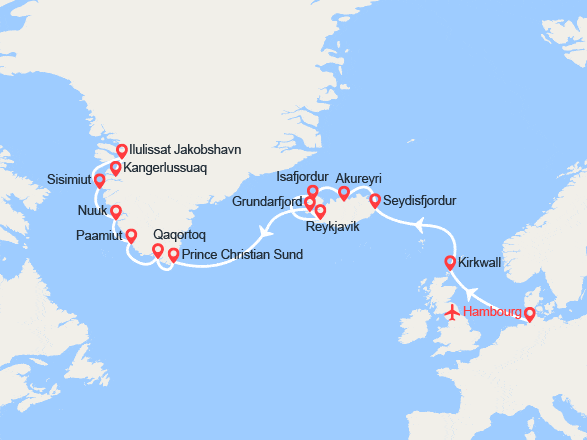 itinéraire croisière Islande : Des Vikings aux Inuits