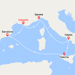 itinéraire croisière Méditerranée : Douce Méditerranée : France, Italie, Espagne