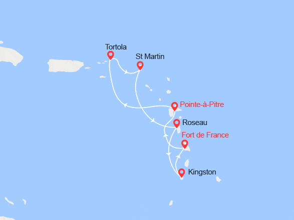 itinéraire croisière Caraïbes et Antilles : Douceur des petites Antilles