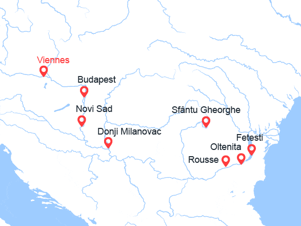 itinéraire croisière Danube : Du Danube Bleu vers la Mer Noire (VIO_PP)