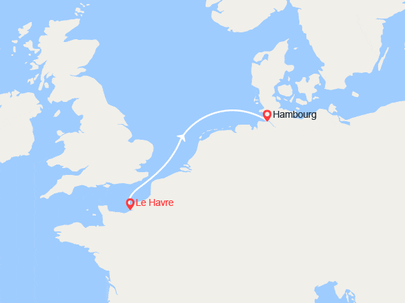 itinéraire croisière Europe du Nord : Du Havre à Hambourg