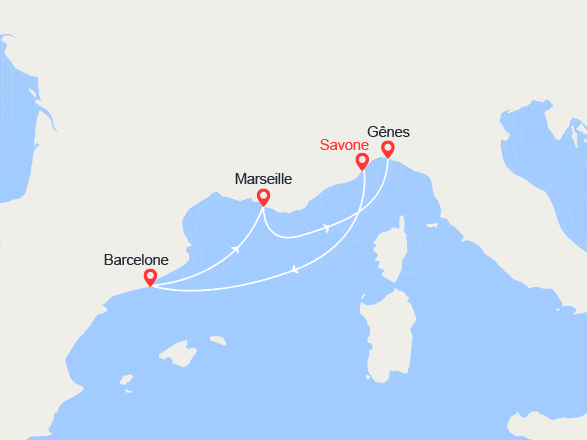 itinéraire croisière Méditerranée : Echappée en Méditerranée