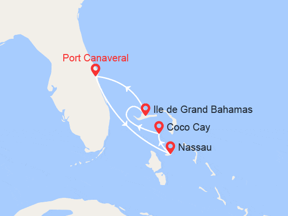 itinéraire croisière Caraïbes et Antilles : Échappées dans les Bahamas