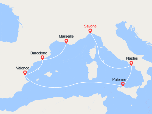 itinéraire croisière Méditerranée : Échappées en Méditérranée