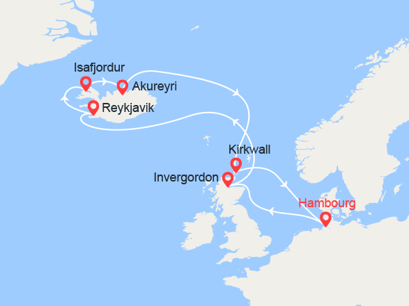 itinéraire croisière Islande - Islande : Écosse, Islande, Iles Orcades 